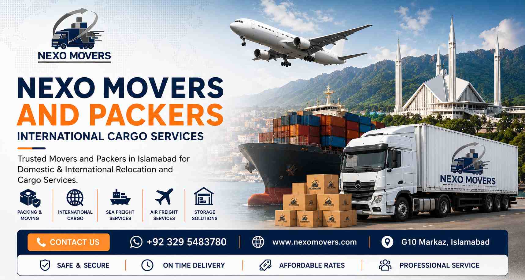 Nexo Movers and Packers International Cargo Services in Islamabad – Air Freight, Sea Freight and Worldwide Shipping