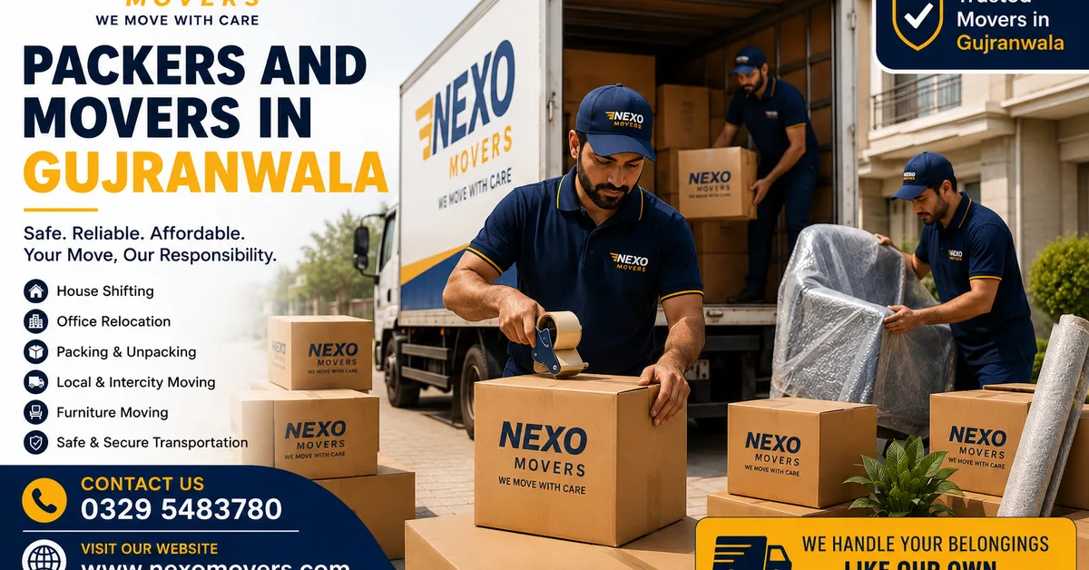 Nexo Movers providing professional packers and movers services in Gujranwala including house shifting, office relocation and furniture moving.