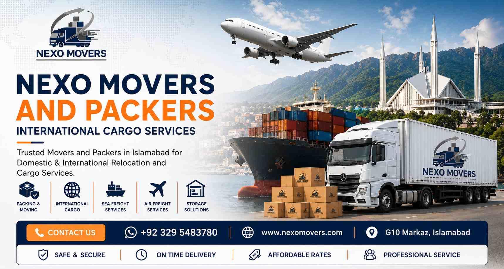 Nexo Movers and Packers International Cargo Services in Islamabad – Air Freight, Sea Freight and Worldwide Shipping